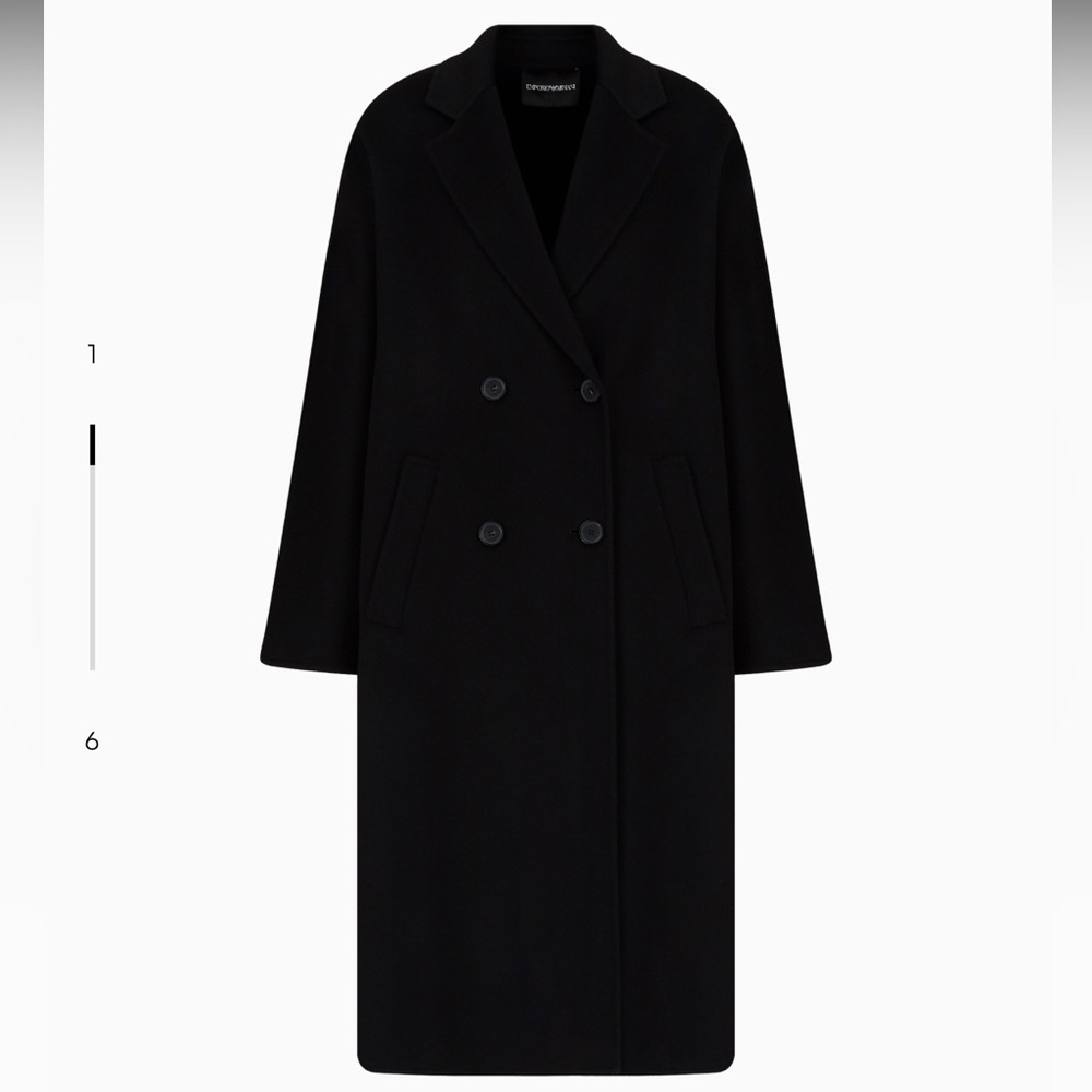 Emporio Armani Casentino Wool & Cashmere Double-breasted Coat Size 6
